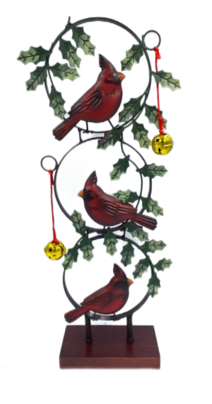 Metal Cardinal w/ Bells