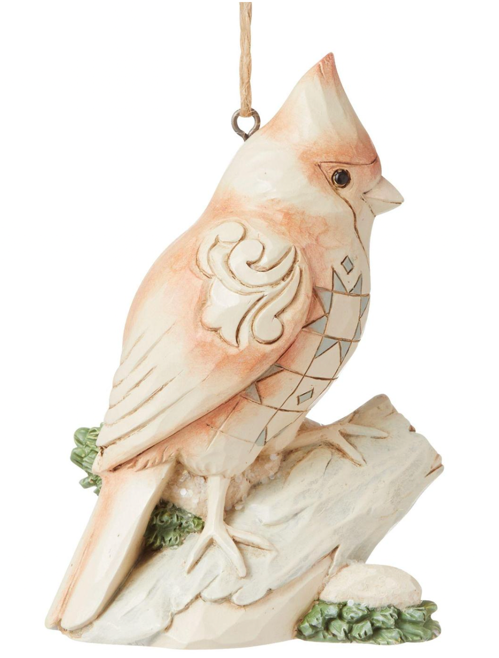 White Woodland Cardinal ornament