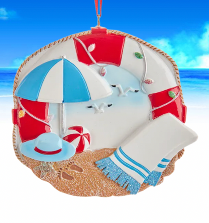 Beach Life Buoy Ornament