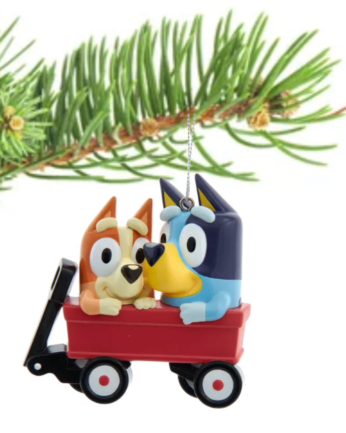 Bluey and Bingo in Wagon Ornament