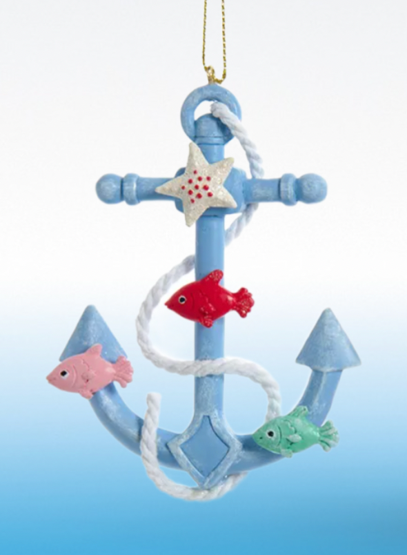 Whimsical Blue Anchor ornament