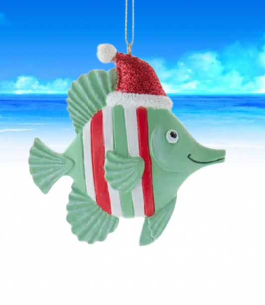 Green Striped Fish ornament