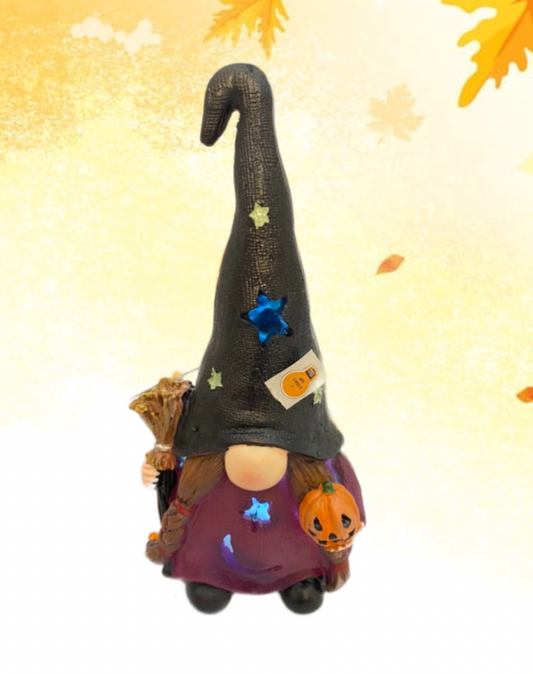 Black Hat Lit Halloween Gnome