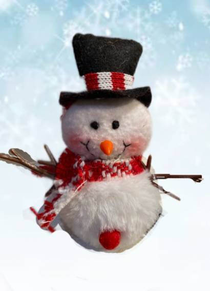 Black Hat Fabric Snowman