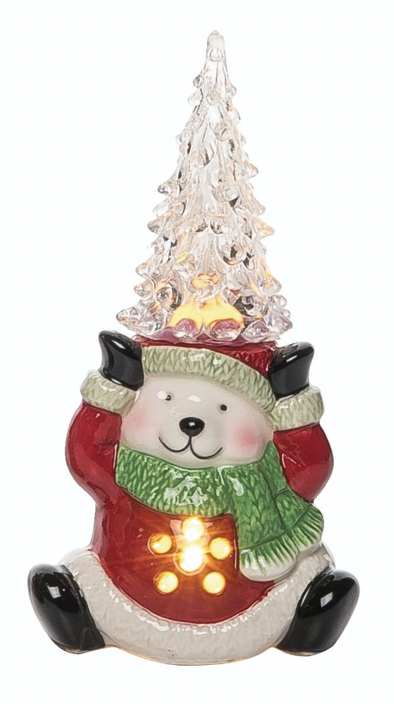 Bear w/ Lit Holiday Tree