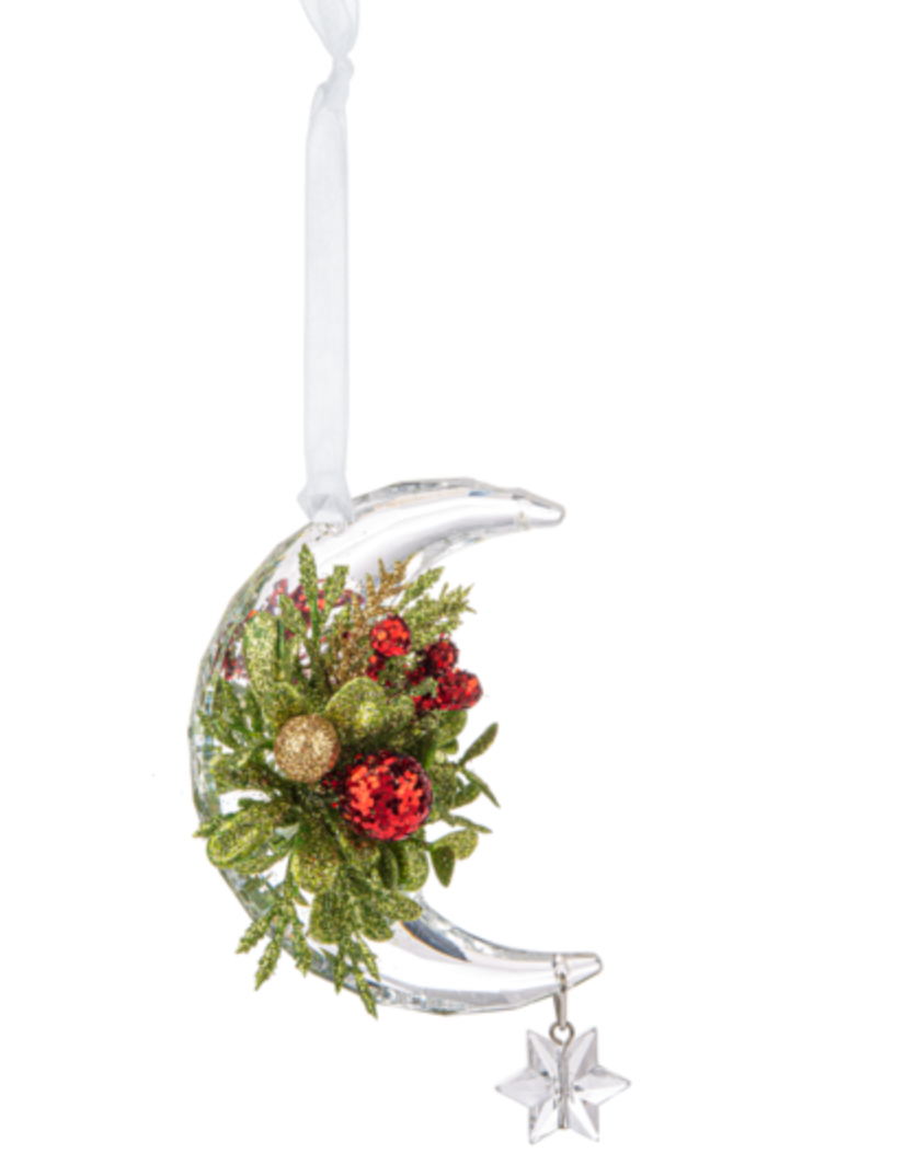 Mistletoe Cresent Moon ornament