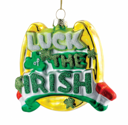 Glass Luck of the Irish Ornament