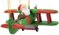 Large 6" Funny Aviator Santa Flying Plane Losing Presents Ornament