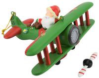 Large 6" Funny Aviator Santa Flying Plane Losing Presents Ornament