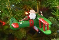 Large 6" Funny Aviator Santa Flying Plane Losing Presents Ornament