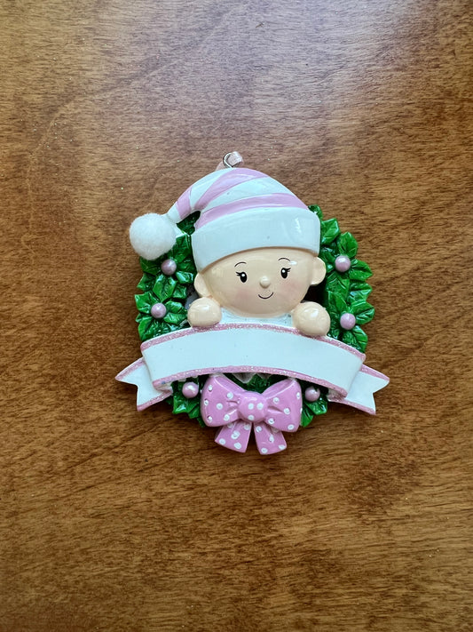 Baby in Wreath-Pink