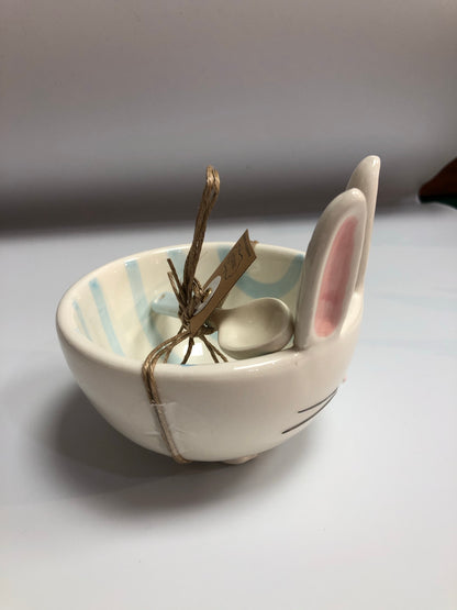 Blue Bunny Candy Bowl Set