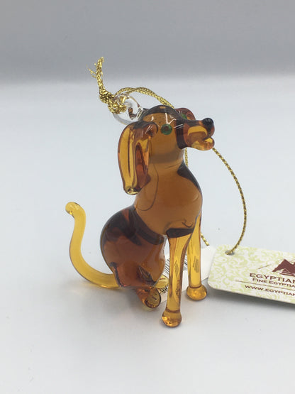 Dog Egyptian Glass Ornament