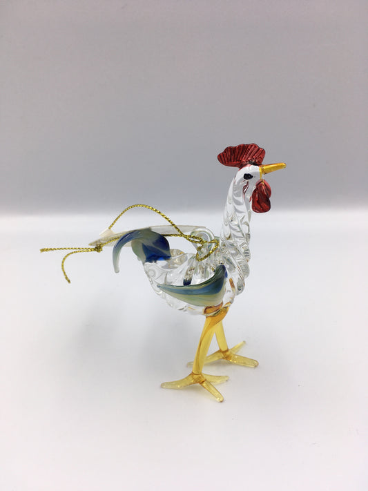 Rooster Egyptian Glass Ornament