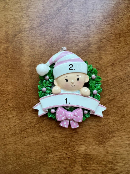 Baby in Wreath-Pink