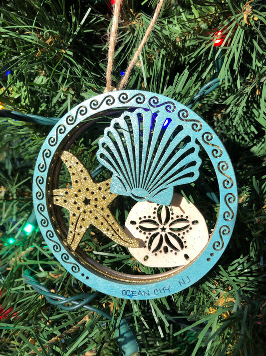 Starfish/Shells Laser Cut Ornament