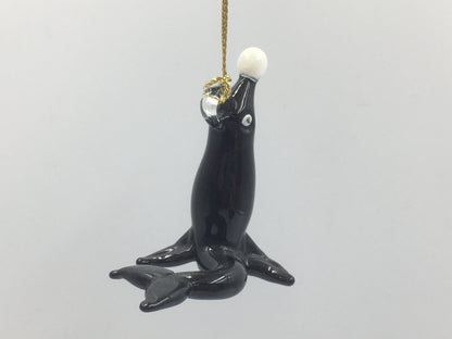 Sea Lion Egyptian Glass Ornament