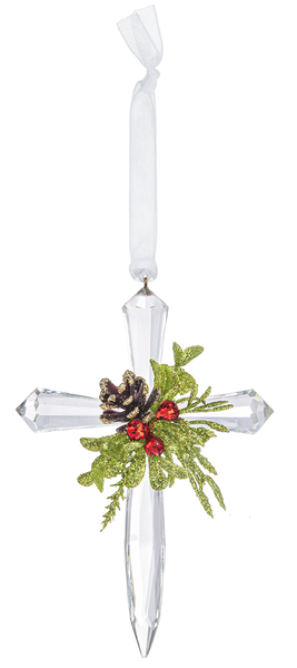 Mini Mistletoe Cross Ornament