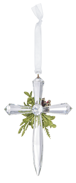 Mini Mistletoe Cross Ornament