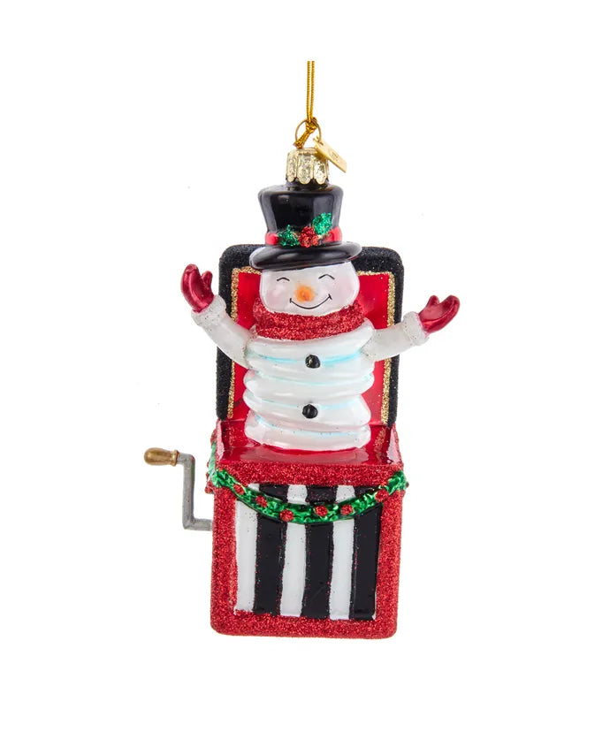 Jack in the Box Snowman Glass ornament