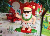 Surfing Santa Ornament