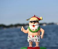 Surfing Santa Ornament