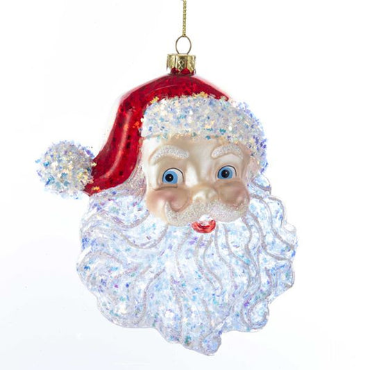 Santa Head Glass ornament