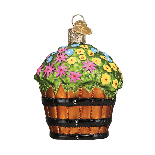Whiskey Barrel with Flowers Ornament